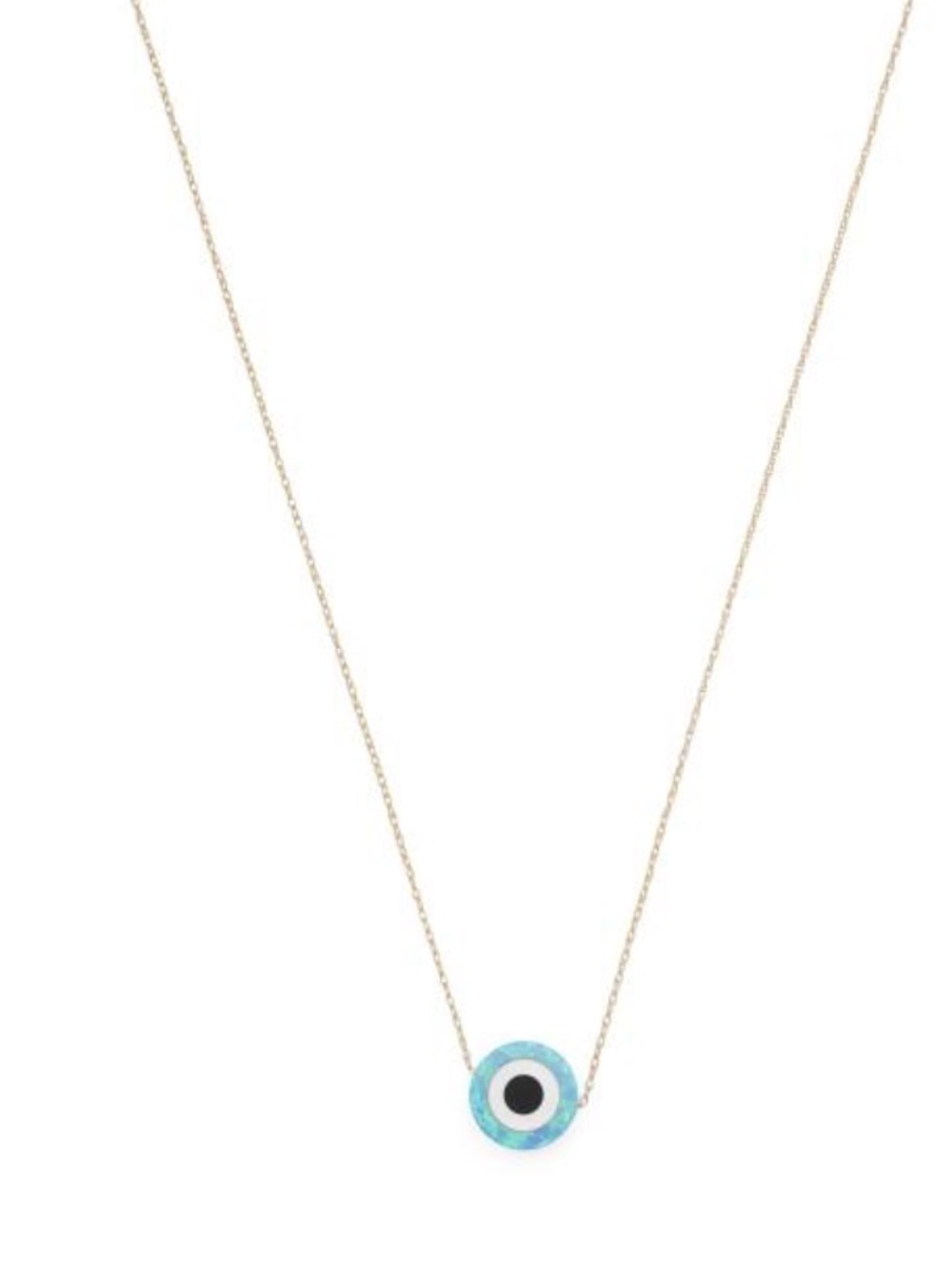 GEORG K 14kt gold blue opal evil eye necklace